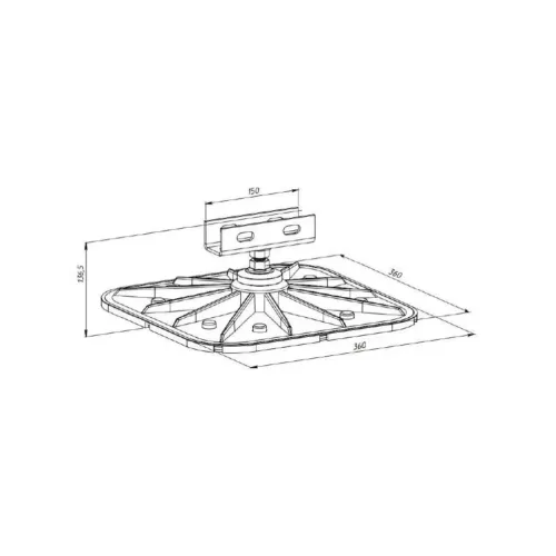 Кровельная опора SOLID FOOT 350x350 с горизонтальным кронштейном