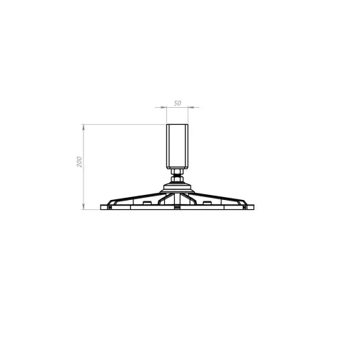 Кровельная опора SOLID FOOT 350x350 с вертикальным кронштейном
