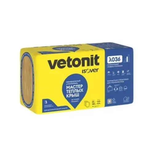 Vetonit Мастер Тёплых Крыш 1000x600x100 (V -0,24 м3; 2,4 м2; 4 листа)